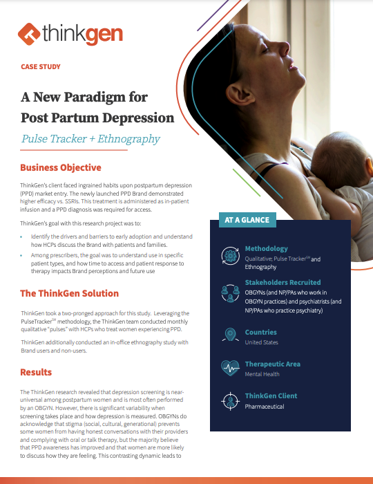 A New Paradigm for Post Partum Depression
