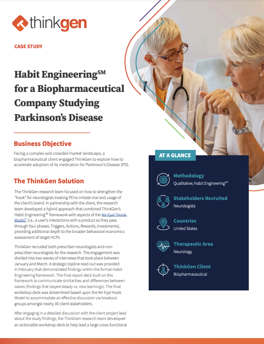 Habit Engineering for a Biopharmaceutical Company Studying Parkinson’s Disease